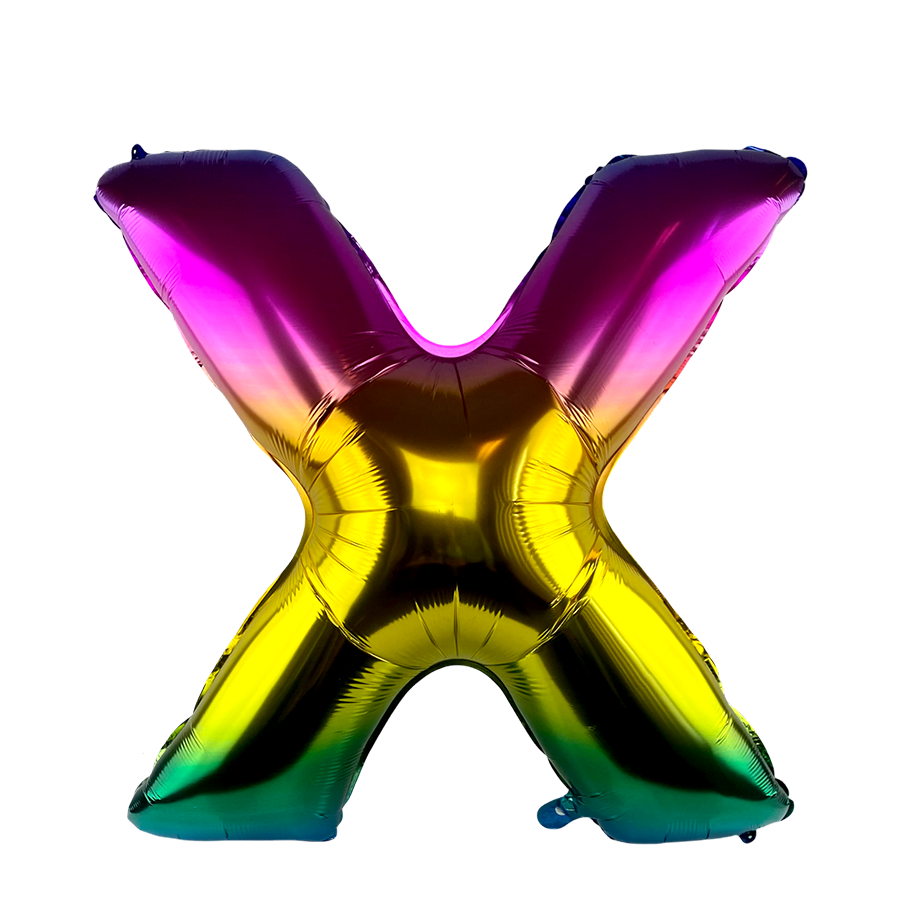 Ballon Folie Letter X Rainbow 86cm